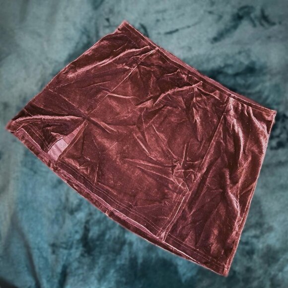 Delia's Velour Slit Mini Skirt Brown Dolls Kill Medium - Picture 2 of 8